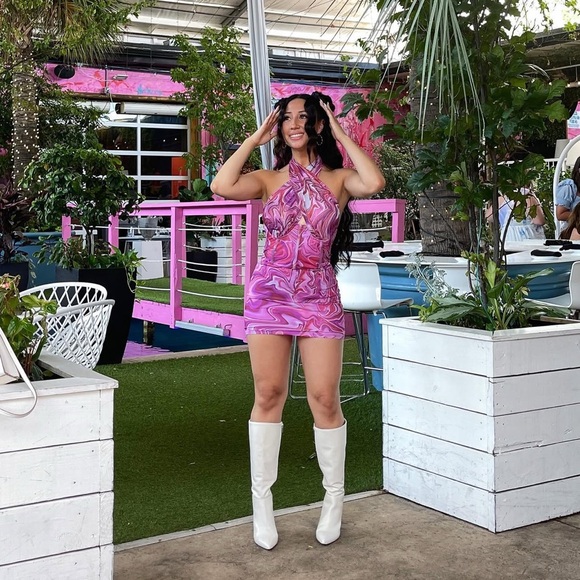 Bardot | Tie Dye Mesh Dress In Retro - Picture 1 of 6